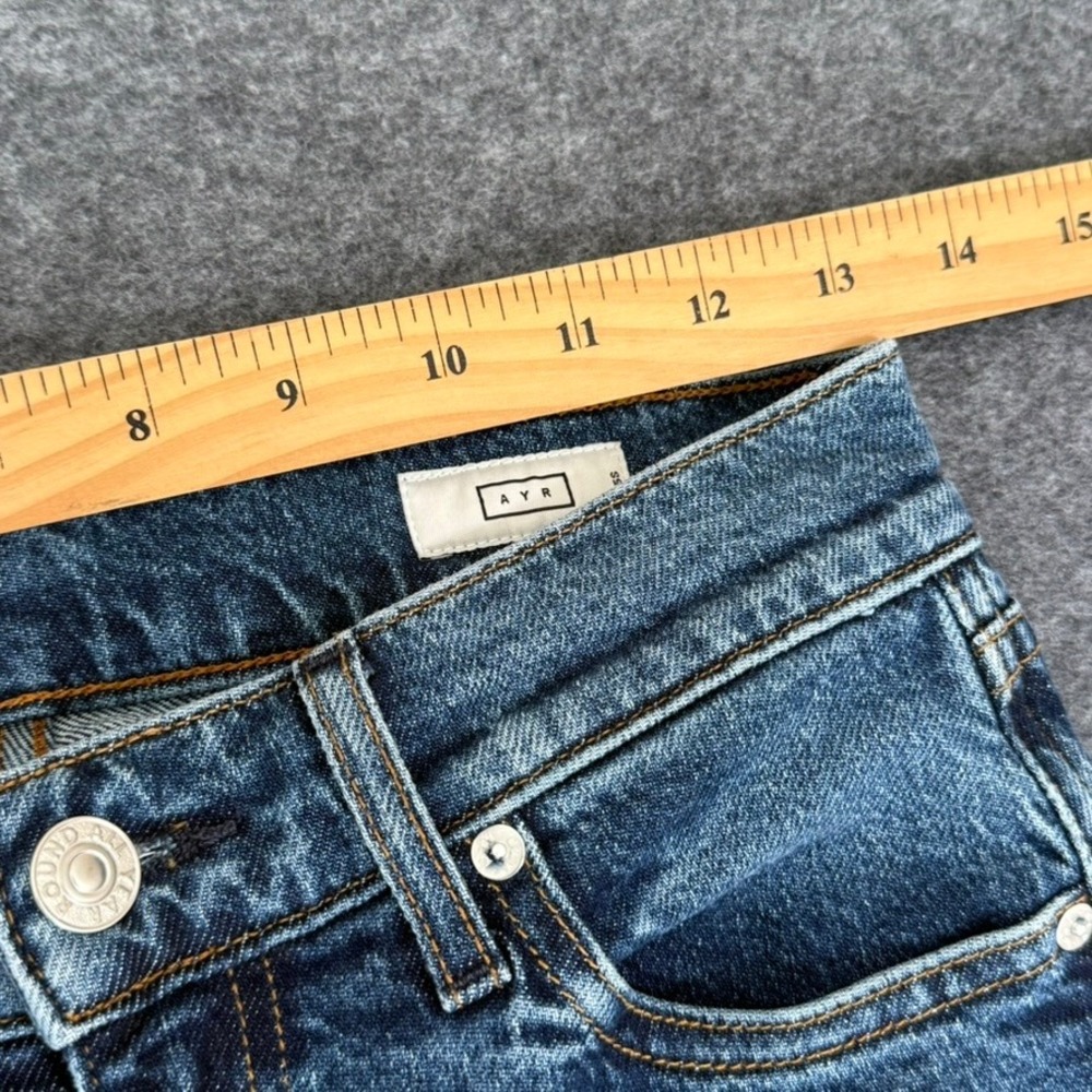 AYR The Secret Sauce Wide Leg Jeans Blue Medium Wash High Rise Made in LA 25S - Picture 4 of 12